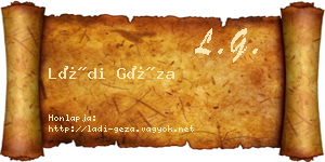 Ládi Géza névjegykártya