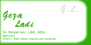 geza ladi business card